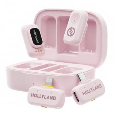 Imagem de Hollyland LARK A1 Combo – Microfone Sem Fio Mini para iPhone e Android (2TX + USB-C RX + Lightning RX + Case de Carregamento), Microfone Magnético para YouTube, TikTok, Podcast e Vlogs (Rosa)
