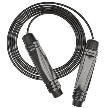 Imagem de Corda de pular de velocidade – Corda de pular ajustável – Rolamento e cordas de qualidade premium – Equipamento de treino Fitness Boxe Treinamento MMA PU corda de arame embutido