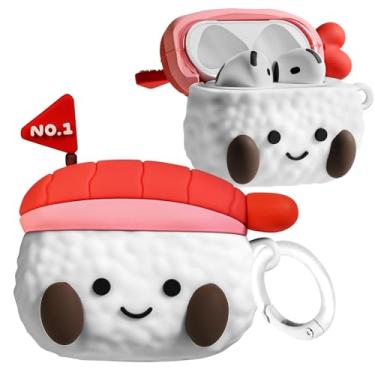 Imagem de Joyleop Capa para Airpods 4 – para mulheres, meninas, meninas, crianças, fofa, engraçada, exclusiva, desenho kawaii, desenho de sushi, capa protetora de silicone macio para AirPods 4ª geração 2024
