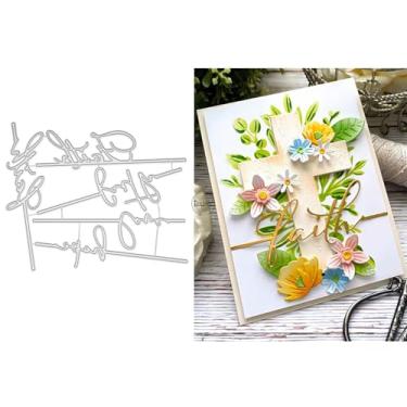 Imagem de DzIxY Blessings Words Love Faith Hope moldes de corte de metal para fazer cartões, conjunto de recortes de papel, estêncil, suprimentos, modelos de máquina