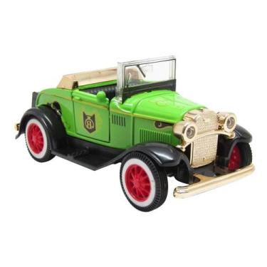 Imagem de Miniatura Carrinho Antigo de Metal Conversível Ford Bigode Verde 1929 