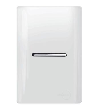 Imagem de Interruptor Paralelo Horizontal Cromado Com Placa 4x2 Branca - Dc-12004 - Novara