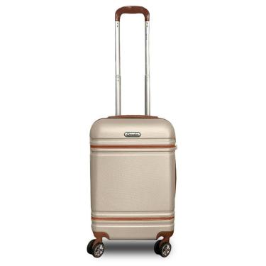 Imagem de Mala De Viagem De Bordo P- 10kg Em Abs Com Rodinhas 360º Removíveis E Leve - Padrão Anac - Qualis Champanhe Mb001