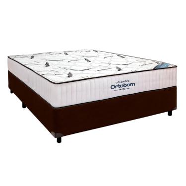 Imagem de Cama Box Baú Queen Kit High Foam Espuma D33 Veludo Azul Ortobom Nature