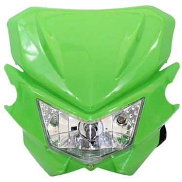 Imagem de Generic Conjunto de farol de LED verde para bicicletas off-road, compatível com Klx125 Klx150, inclui suportes de montagem