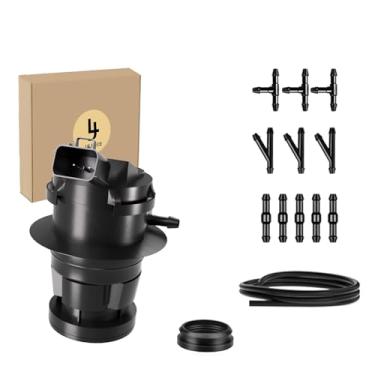 Imagem de LILJUECE Substituição da bomba de lavagem de para-brisa para Toyota 2007-2017 Camry, 2009-2016 Corolla, bomba de fluido de arruela com 1 x mangueira de 2 m e 11 conectores (OEM 85330-60190,85330-AE010