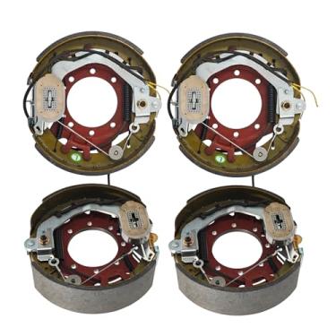 Imagem de 4 peças 12-1/10.2 cm x 3-3/20.3 cm (31.1 cm x 8.6 cm) conjunto de freio de reboque elétrico compatível com eixos Dexter 9k-10k lbs Replace# K23-451-00, K23-450-00, 023-451-00, 023-451-00, 023-450-0 0