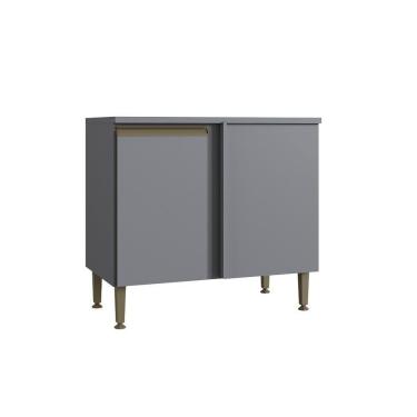 Imagem de Balcão Para Cozinha De Canto Reto Greta Cinza