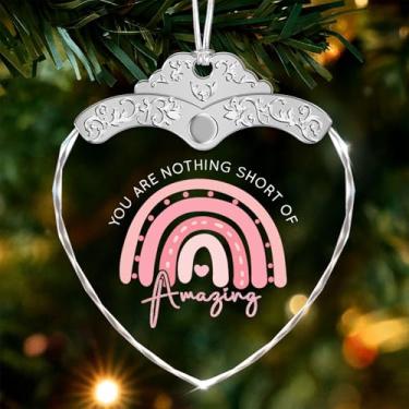 Imagem de Giftelix Enfeite de vidro - You are nothing short of amazing - presentes motivacionais - ornamento de vidro inspirador - lembrança de incentivo - decoração de apreciação - ornamentos para árvore de
