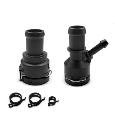 Imagem de 1K0122291C Mangueira de arrefecimento do motor com 3 braçadeiras conector saída termostato flange tubo adequado para AUDI A3 TT Skoda OCTAVIA Compatível com VW GOLF 1K0122101BB 1K0122101BC (1K0122291C