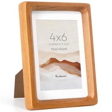 Imagem de Fun Memories Porta-retrato 10 x 15 cm, molduras de madeira teca com vidro temperado HD, moldura de madeira de 10 x 15 cm, moldura de madeira de 10 x 15 cm, moldura de 10 x 15 cm, moldura de mesa ou