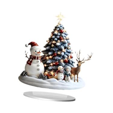 Imagem de oshhni Decoração de Natal 2D, Lembrança de Peça Decorativa, Coleção de Papai Noel em Acrílico, Enfeite de Mesa, Arte 2D para Mesa de Casa, Style C