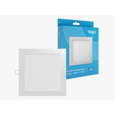 Imagem de Luminaria LED Plafon Painel 18W Embutir 6500K Quadrada Branco Frio Slim Bivolt Iluminação Quarto Sala Casa Apartamento