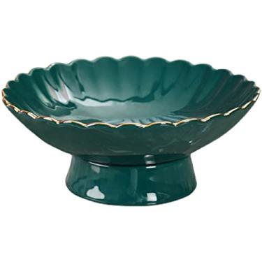 Imagem de Tigela de frutas, tigela de frutas de cerâmica, cesta de frutas com ralo para balcão de cozinha, suporte de armazenamento de frutas para frutas, legumes, pão, lanches, cesta de frutas para balcão de