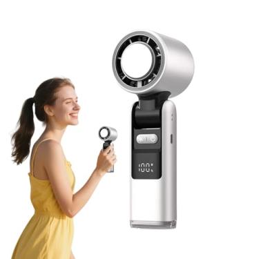 Imagem de Ventilador portátil portátil - Pequeno ventilador portátil de resfriamento pessoal | Refrigerador de ar de 100 velocidades operado por bateria, display de LED, gadgets legais para mulheres, homens