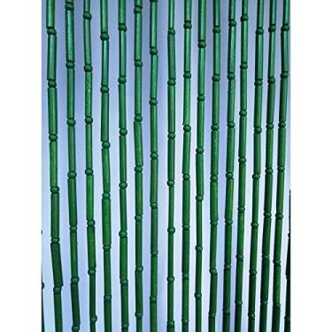 Imagem de Cortinas de porta com contas para portas cortina de cordão de contas de madeira para divisores de quarto, tela de entrada decorativa verde feita à mão - 29/33/40/45/59/87 fios (tamanho: 35 fios - 0,7
