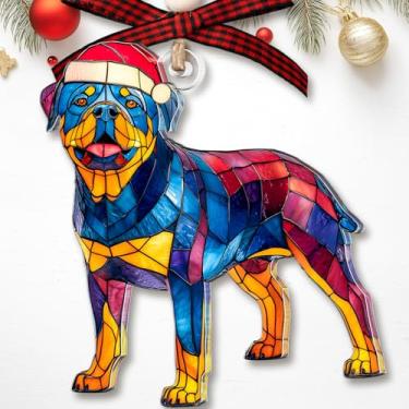 Imagem de Enfeite de Natal Rottweiler - Ornamento Rottweiler para árvore de Natal