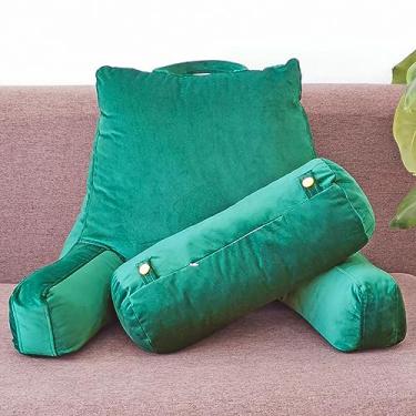 Imagem de Almofada de leitura para cama, almofada de apoio lombar, multifuncional, sofá e cabeceira almofada de leitura, suporte para as costas, descanso de encosto para adultos, almofada para jogar jogos