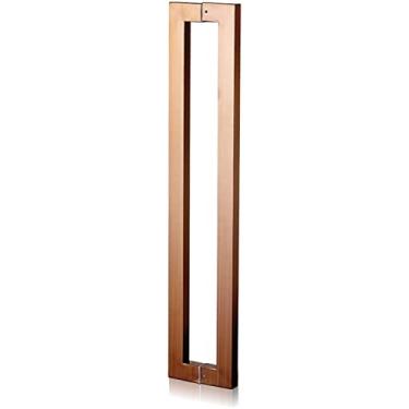 Imagem de Puxador de porta puxador de porta de celeiro de madeira de vidro, puxador de porta de entrada resistente comercial com encaixe de instalação, puxador de porta interior exterior push pull er 120 cm/47