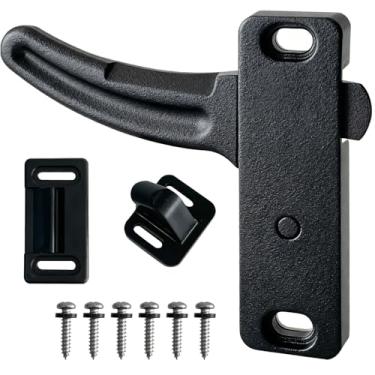 Imagem de SUGOOE Maçaneta de porta de tela de trailer, kit de substituição de maçaneta de porta de tela de trailer de alumínio para trailer de viagem, trailer, motorhome (esquerda)