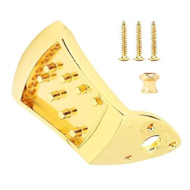 Imagem de Matybobe Peça traseira de bandolim dourada 8 cordas triangulares acessórios de instrumento musical para músicos