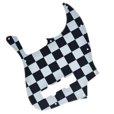 Imagem de Baixo de 4 cordas para JB scratch plate grade preta/branca plástico pickguard para baixo FD Pickguard Backplate Set