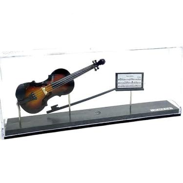 Imagem de Violino Miniatura com Estante de Partitura, Display Acrílico, Decoração Musical, Sunburst