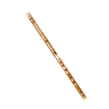 Imagem de Flauta de bambu vintage marrom claro 10 furos flauta D Tune instrumento de sopro