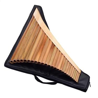 Imagem de Flauta profissional de 25 tubos feita à mão com bambu amargo natural flauta instrumento musical