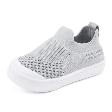 Imagem de BMCiTYBM Tênis infantil para meninos e meninas, macio, antiderrapante, leve, para primeiro passo, 6 9 12 18 24 meses, Cinza A, 18-24 Months Toddler