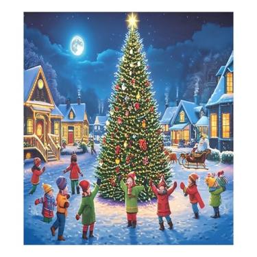 Imagem de SEHANY Capa magnética para lava-louças de Natal Snowy Town, adesivos magnéticos para decoração de Natal para painel de geladeira e lava-louças, decoração de Natal de cozinha doméstica 58 x 66 cm