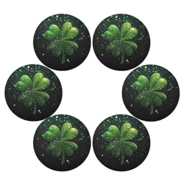 Imagem de ATTX Jogo americano trevo verde para mesa de jantar, jogo americano de decoração do dia de São Patrício, tapetes para mesa de cozinha para 6#42
