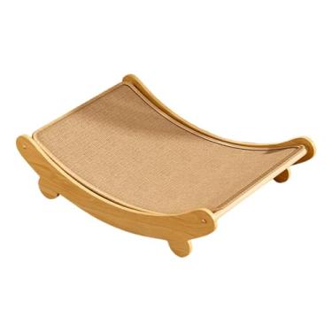 Imagem de Fenteer Arranhador para gatos, cama de descanso para animais, acessório de arranhar, brinquedo de madeira, Juta, Extra grande