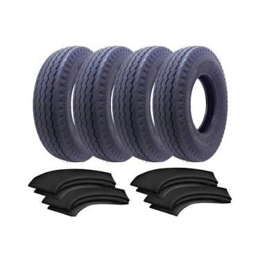 Imagem de Kit 4 Pneu 750-16 116/114l 10 Lonas At52 Anteo + 4 Câmaras TR15