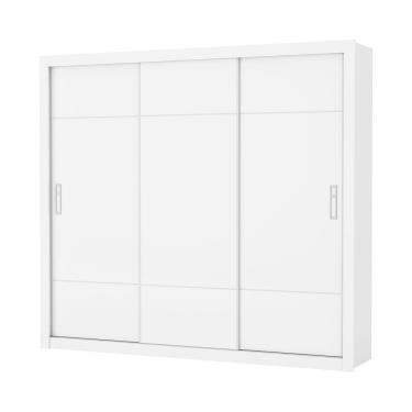Imagem de Guarda Roupa Casal Lotse 3 Portas De Correr Sem Espelho Carioca Moveis Branco