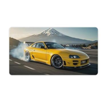 Imagem de HouLaiZhe A Yellow RX7 Drifting Under Mount Fuji Gaming Mouse Pads JDM Car Desk Pads Grandes Mousepads para teclado de mesa, computador, Mat, 40 x 75 cm