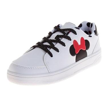 Imagem de Tênis feminino fashion Ursinho Pooh Minnie Mouse Jack Skellington Stitch cadarço casual sapatos de caminhada para adultos tamanho 34-40 EUA feminino., Branco/preto, 35