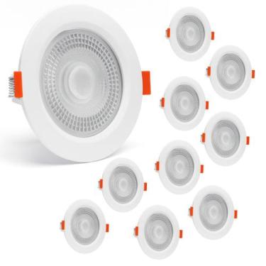 Imagem de Kit 10 Spot Led Embutir 7w Redondo 6500k Branco Frio - Avant
