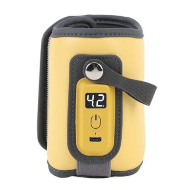 Imagem de Fabater Aquecedor de Mamadeira Portátil, 5 Opções de Temperatura, Display LCD, Dispositivo de Aquecimento Rápido de Mamadeira para Pais (Amarelo)