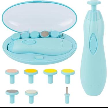 Imagem de Cortador Elétrico Aparador Lixa Unha Bebê Recém Nascido | Silencioso e Suave | Livre de BPA, Não Tóxico | Kit Completo com Estojo para Viagem | Cuidado Seguro COR AZUL