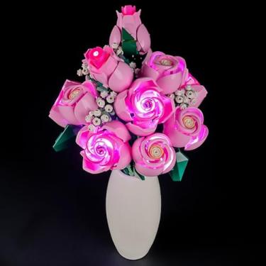 Imagem de YEABRICKS LED Light for Lego-10374 Botanical Bouquet of Pink Roses Building Blocks Model (Building Set NOT Included)