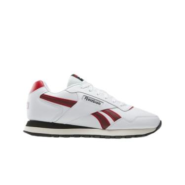 Imagem de Reebok Tênis masculino moderno de couro com assinatura Ventilator, Branco/Vetor Vermelho/Preto, 5.5 Women/4 Men