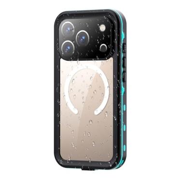 Imagem de LYJSMGZ Capa à prova d'água para Iphone17 Pro Max/17 Air/17 Pro/17, capa de lente de cobertura total à prova de choque, magnética, à prova de poeira, capa esportiva ao ar livre, azul, 17