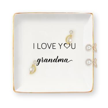 Imagem de Presentes para avó - presentes para avó anel de cerâmica bandeja de joias prato de joias personalizado aniversário dia das mães dia dos namorados presente de Natal para avós, avó, gigi nana