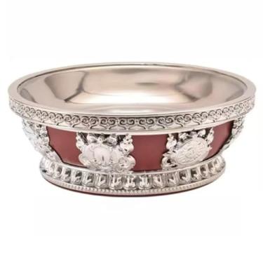 Imagem de FENNYYAR Prato Sagrado de Oferta Budista de Aço Inoxidável Altars Fruit Plate 23,8 cm 23,6 cm, Bandeja cerimonial ritual para devoção de altar