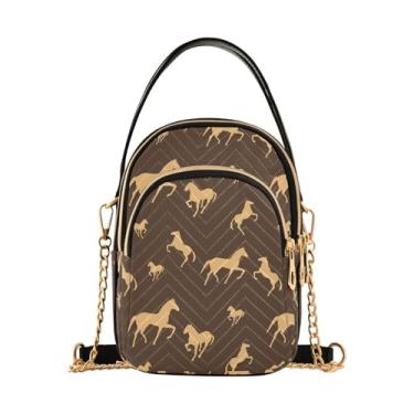 Imagem de Joisal Bolsas tiracolo antifurto Brown Horse para mulheres, bolsas de verão bolsas carteiro modernas, Cavalo marrom, 15*21*8cm