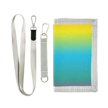 Imagem de GAIGEO Carteira Aqua Turquesa Gradiente Nylon Meninos Adolescente Carteira Bebê Menina Bolsa com Chaveiro e Bolsos, Gradiente arco-íris 02, one size