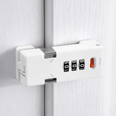 Imagem de INIRET Fechadura de armário, travas de porta de celeiro, fechaduras de segurança de combinação de 3 dígitos, fechadura de segurança de combinação, para armário de arquivos de escritório, gavetas