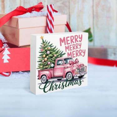 Imagem de Decoração de interior rosa feliz natal decoração de arco rosa árvore de Natal decorações de festa presentes para mulheres homens casa fazenda casa escritório sala mesa decoração