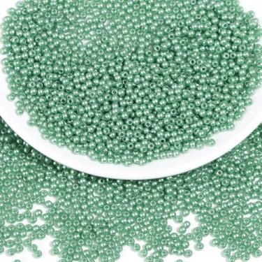 Imagem de Chuyau 4000 peças de pérolas verdes de Natal de 3 mm com furo redondo para artesanato contas falsas de pérolas soltas para mulheres, joias, pulseiras, colares, brincos, chaveiros, acessórios, faça